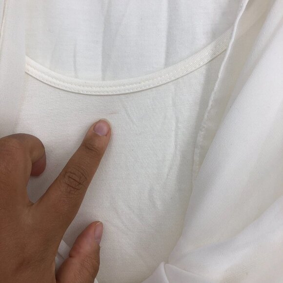 Reiss Ivory Tie twist Front Chiffon Layered 3/4 sleeve blouse size 0 - Picture 11 of 15